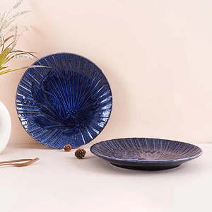 Assiettes et plats texturés en saphir bleu de 10,5 pouces - Product Image 2