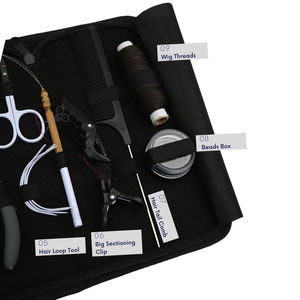 Premium White Hair Extension Toolkit with Tape In Applicator C Shape Needles Hair Scissor Comb Bead Box Big Sectioning Clips <b>Set</b> - Product Image 4