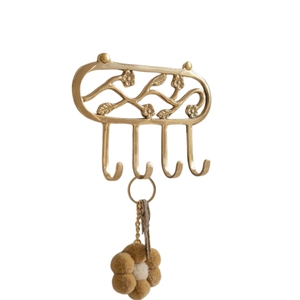 Antique Metal Floral <b>Wall</b> Hooks Decorative Vintage Metal <b>Key</b> Holder Organizer <b>Rack</b> with 4 Hooks <b>for</b> Home Entryway - Product Image 1