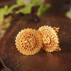24K Gold Plated Bridal Jewelry Set-Luxury Designer Coin Earrings - Product Image 3