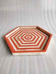 Bandeja Redonda de Madera con Incrustaciones de Hueso Blanco y Negro, Estilo Antiguo, Hecha a Mano, Diseño Moderno, Decoración para el Hogar, Mejor Precio para Bodas y Diwali - Product Image 3