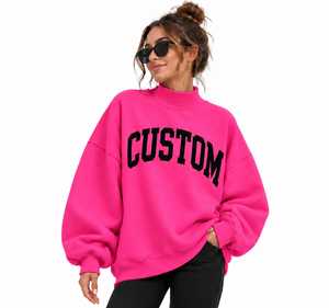 Nouveau sweat-shirt décontracté pour femme, style streetwear, col montant, manches longues, coupe ample, sans doublure, personnalisable - Product Image 1