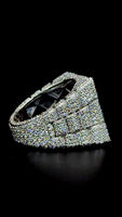 Hiphop Style Argent 925 Hommes Bague Glacé VVS1 Mêlée Moissanite Diamant Pave Réglage Logo Personnalisé Bague Bande Fine Jewelry