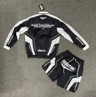 Ensemble veste et short décontracté pour homme, style streetwear, avec logo brodé personnalisé, imprimé délavé à l'acide, respirant, imperméable, grandes tailles