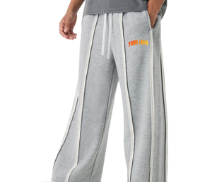 Pantalon de survêtement gris pour homme, taille mi-haute, coupe droite, avec bandes latérales, cordon élastique, décontracté, en tissu de coton respirant, idéal pour l'automne - Product Image 4