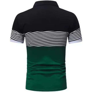 <b>Men's</b> <b>Short</b> <b>Sleeve</b> Striped Color Blocked Cotton Fishing T-Shirt Regular Fit Casual Knitted Breathable Quick Dry Outdoor Use - Product Image 4