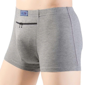 GOTS Certificate 100% Organic Cotton Single <b>Jersey</b> Men's Recovery <b>Boxer</b> Briefs with Ice Pack Pocket | ODM OEM Private Label - Product Image 1