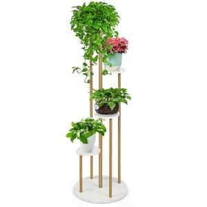48.5 Inch 4-Tier Metal Plant Stand <b>Wall</b> & <b>Display</b> Shelves - Product Image 5
