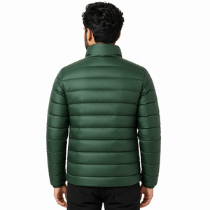 Veste d'hiver en duvet blanc pour homme, col montant, fermeture éclair, coupe-vent, rembourrage en polyester, veste décontractée de qualité supérieure - Product Image 2