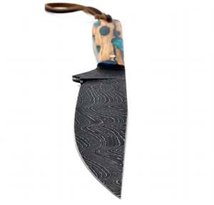 Handcrafted Patterned Steel <b>Craft</b> <b>Tool</b> Turquoise Resin Handle Executive Display Piece - Product Image 3