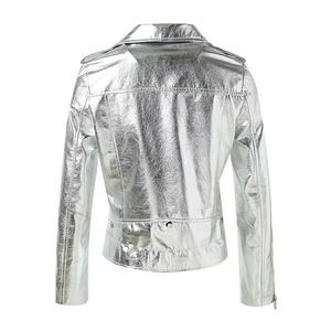 Veste en cuir véritable à texture python pour femme, en cuir de vachette de qualité supérieure, vêtement d'extérieur tendance, service OEM ODM, échantillon disponible en gros - Product Image 3