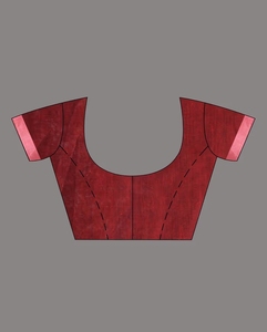 KV <b>Red</b> Cotton Stripes Pattern Sequined Work Saree With Unstitched <b>Blouse</b> - Product Image 5