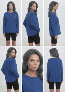 T-shirts 100 % coton surdimensionnés pour femmes, col rond, décontractés, style sportif, streetwear, coupe ample - Product Image 6