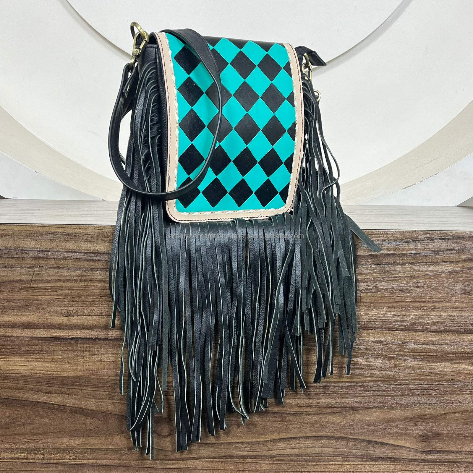 Black & Turquoise Checkered