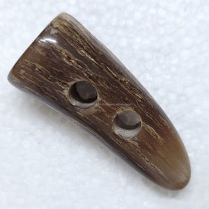 กระดุมกระดุมรูปเขาควายขัดเงาเสื้อโค้ทสไตล์สัตว์2รูอุปกรณ์ตัดเย็บเสื้อผ้างานฝีมือ - Product Image 5