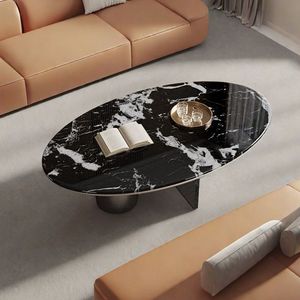 Table basse de luxe avec plateau en marbre et pieds en métal - Product Image 2