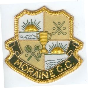 Badge/Écusson Zardozi fait main en fil de bullion Moraine CC Country Club - Product Image 3