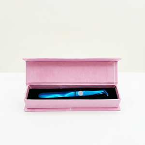 Pinzas para extensión de pestañas de color azul plasma, con punta de volumen y punta fina, y pinzas individuales, en caja rosa, set de herramientas de embalaje. - Product Image 2