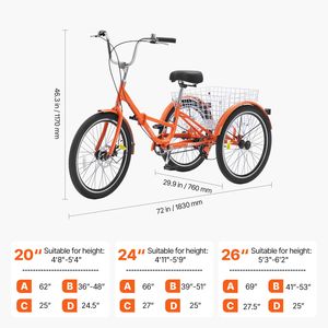 Triciclo Plegable de Aluminio Ligero de 26 Pulgadas para Adultos, con Canasta Trasera Grande, Bicicleta Eléctrica de 3 Ruedas - Product Image 2