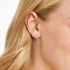 Pendientes de Corazón con Diamantes de Moissanita y Plata 925, Diseño Geométrico Elegante y Moderno, Joyería Fina Minimalista Brillante para Mujer - Product Image 4