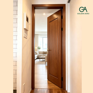 Puerta Interior de Madera Sólida Minimalista Golden Aero GA-26L, Diseño Moderno con Ranuras para Villa, Dormitorio, Apartamento, Alta Calidad - Product Image 2