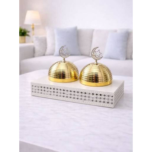 Plat de service en métal pour dattes, noix et fruits secs, organisateur de table pour la maison et le Ramadan - Product Image 5