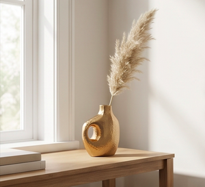 Jarrón de Metal Dorado de Lujo, Diseño Contemporáneo, Decorativo, Perfecto para la Sala de Estar o la Mesa del Comedor - Product Image 6