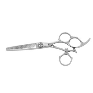 Ciseaux de coiffure professionnels de qualité supérieure, couleur argent, trois doigts, en acier inoxydable VG10, tranchants, ajustables - Product Image 5