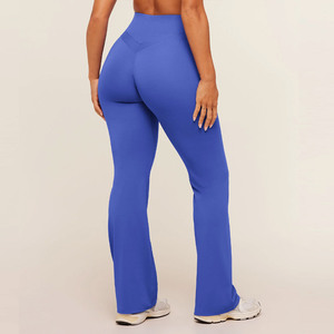 Hot Sell Yoga Leggings Custom Logo High Waisted Scrunched Butt Sports Running Training Gym Yoga <b>Pants</b> <b>Women</b> Flare Legging - Product Image 2