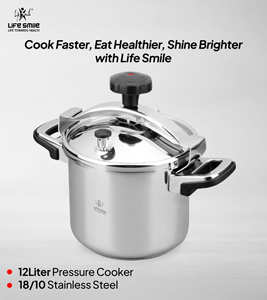 Casserole à pression de 12 L en acier inoxydable 18/10 de qualité supérieure avec panier vapeur et couvercle en verre - Product Image 2