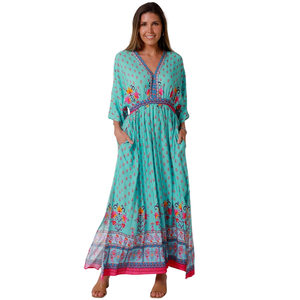 Vestido Maxi Elegante para Mujer, Vestido Estampado de Manga Corta - Product Image 2