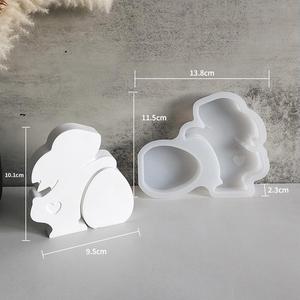 Egg Holding Rabbit Easter Car Aromatherapy <b>Candle</b> Gypsum Resin <b>Candle</b> Silicone <b>Mold</b> - Product Image 6