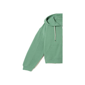 เสื้อฮู้ดดี้ผู้หญิงสำหรับฤดูหนาว ผ้าฝ้ายฟลีซ 100% น้ำหนัก 360 กรัม เป็นมิตรกับสิ่งแวดล้อม ระบายอากาศได้ดี กันลม ปักลาย ตกแต่งไหล่ตก ทรงโอเวอร์ไซส์ สีพื้น - Product Image 6