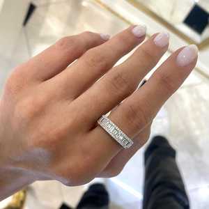 Half Eternity Wedding Bands 14k 18k Solid Gold Round Baguette Cut Lab Grown <b>Diamond</b> Everyday Modern Stackable <b>Rings</b> Manufacturer - Product Image 2