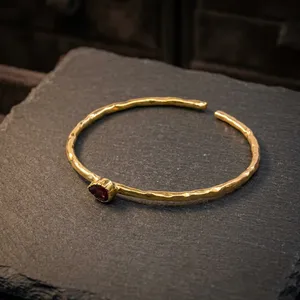 925 Sterling Silver Gold Plated <b>Bracelets</b> With <b>Garnet</b> Gemstone Classic Gift Jewelry - Product Image 6