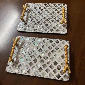 Nueva bandeja de madera de nácar y madera para servir la comida Nueva bandeja de madera MOP a precio al por mayor - Product Image 4