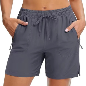 Women's 5 Hiking Shorts UPF 50+ Breathable Quick Dry Lightweight Athletic Running Golf Summer Casual <b>Drawstring</b> Ruffles Pockets - Product Image 1