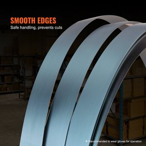 Nastro in Acciaio Resistente 330 Lunghezza X 1/2 Pollici Larghezza X 0,016 Pollici Spessore, Rotolo con Resistenza alla Rottura di 1100 Libbre per Imballaggio Pallet - Product Image 5