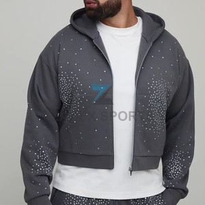 Sweat-shirt en strass de haute qualité pour hommes, vêtements élégants, sweat-shirt personnalisé en strass pour hommes, fabricant de mode - Product Image 4