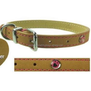 Collar de perro de Mascota de cuero genuino hecho a mano con diseño personalizado con hebilla de metal, collar de piel de vaca de una sola capa, fabricante al por mayor - Product Image 6