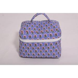 Bolsa de Maquillaje Grande de Algodón Acolchado con Diseño Floral, Hecha a Mano, Ligera, Ecológica, para Uso Diario, Organizador de Cosméticos, Bolsa de Viaje - Product Image 1