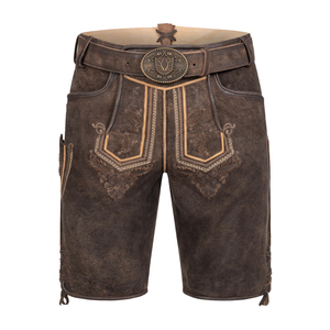 Shorts en cuir sur mesure pour femmes, style Oktoberfest, en daim de vache, respirants, coupe-vent, écologiques, avec fermeture boutonnée, poids moyen, vente en gros - Product Image 4