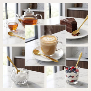 Cucharas de Café Doradas con Diseño de Rosa, Cucharas de Acero Inoxidable para Espresso y Té, Cucharas Premium para Remover Café - Product Image 5