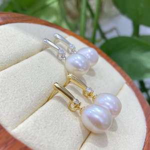 2025 Zhuji Unique S925 <b>Silver</b> Freshwater Pearl <b>Earrings</b> 6-7mm Water <b>Drop</b> Rice Bead New Edition Earjewelry - Product Image 3