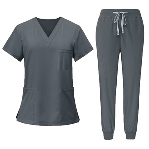 Wholesale Custom Color Hospital Medical Doctor <b>Scrub</b> Suits <b>Scrubs</b> Nursing Surgical <b>Uniforms</b> Sets 100% Cotton Knitted Breathable - Product Image 6