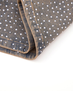 Custom Wholesale Rhinestone Denim Shorts <b>Men</b> Streetwear Denim <b>Jeans</b> Shorts with Your Own Design - Product Image 5