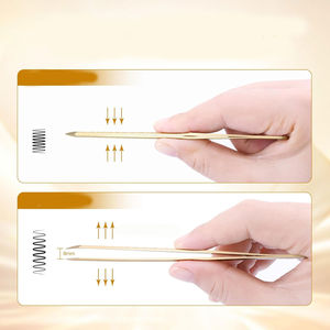 Pince à épiler de précision Harrat Group en acier inoxydable plaqué or, à pointe incurvée, durable, 10 mm, pour maquillage des sourcils - Product Image 5