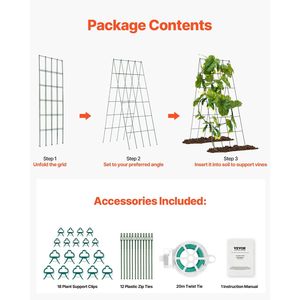 Traliccio da Giardino Pieghevole in Metallo 99x81 cm per Piante Rampicanti, Set Traliccio per Cetrioli con Legature a Torsione, Ideale per Recinzioni e Cancelli - Product Image 6