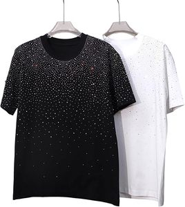 เสื้อยืดผู้ชายแบบเต็มตัวประดับเพชรไล่สี แฟชั่นวิบวับ สั่งซื้อจำนวนมาก ผ้าเจอร์ซีย์คอตตอน 100% สำหรับผู้ชาย จากผู้ผลิต - Product Image 1