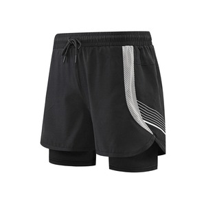 Pantalones cortos para correr de LICRA de poliéster de alta calidad para hombre, pantalones cortos de baño atléticos con patrón sólido de secado rápido, estilo informal con logotipo personalizado - Product Image 3